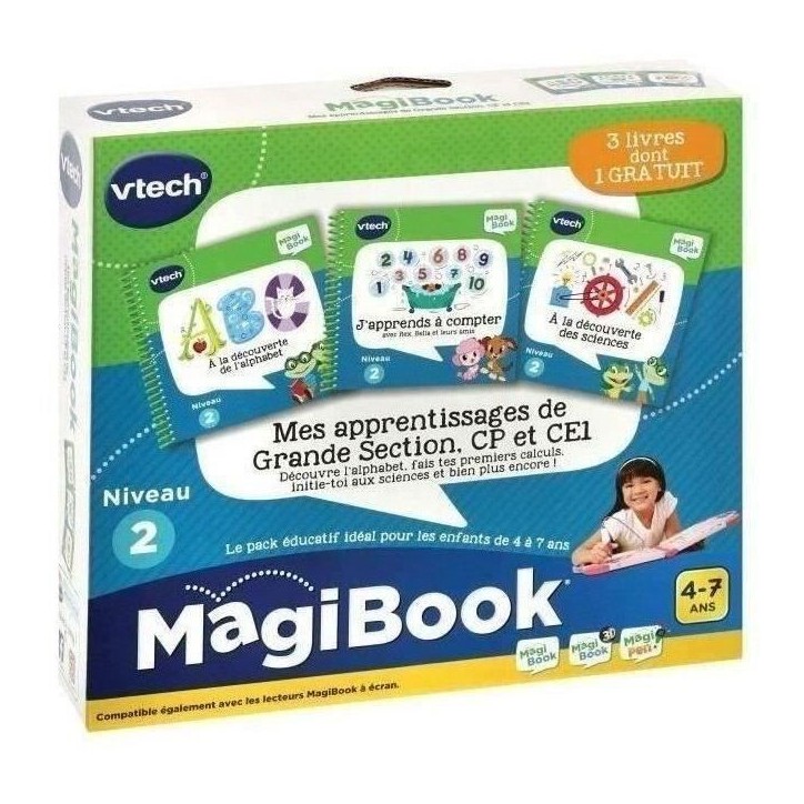 Livre Interactif Magibook - VTECH - Mes Apprentissages de Grande Section, CP et CE1 - Pack de 3 livres Livre Interactif Magibook - VTECH - Mes Apprentissages de Grande Section, CP et CE1 - Pack de 3 livres