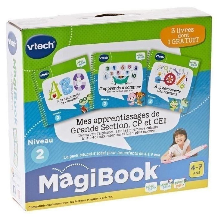 Livre Interactif Magibook - VTECH - Mes Apprentissages de Grande Section, CP et CE1 - Pack de 3 livres Livre Interactif Magibook - VTECH - Mes Apprentissages de Grande Section, CP et CE1 - Pack de 3 livres