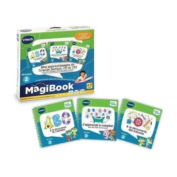 Livre Interactif Magibook - VTECH - Mes Apprentissages de Grande Section, CP et CE1 - Pack de 3 livres Livre Interactif Magibook - VTECH - Mes Apprentissages de Grande Section, CP et CE1 - Pack de 3 livres