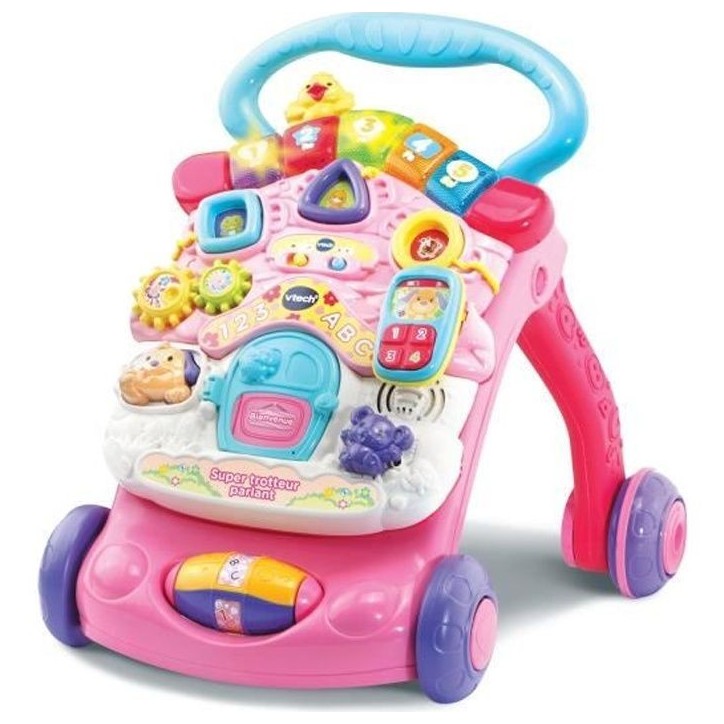 Trotteur parlant 2 en 1 VTECH - Super Trotteur - Rose pour bébé de 9 a 36 mois Trotteur parlant 2 en 1 VTECH - Super Trotteur - Rose pour bébé de 9 a 36 mois