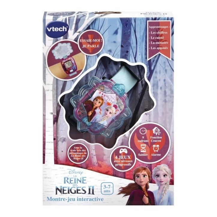 Montre-Jeu Interactive VTECH La Reine des Neiges 2 d'Elsa - Pour Enfant de 3 a 7 ans - Garantie 2 ans