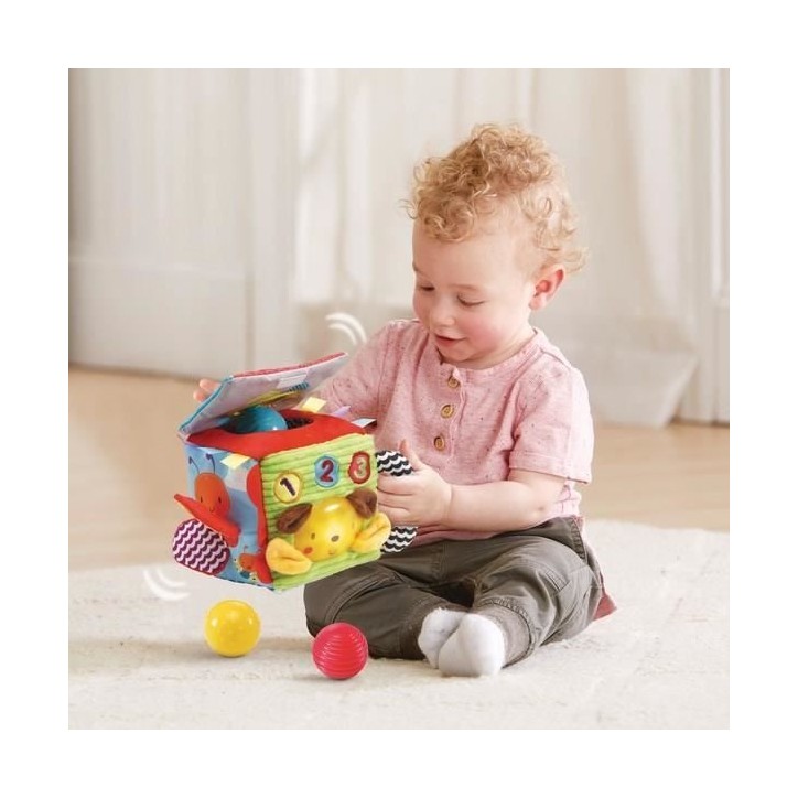 Jouet d'éveil sensoriel VTECH BABY - Cube interactif tout doux en tissu - Mixte - Des 3 mois