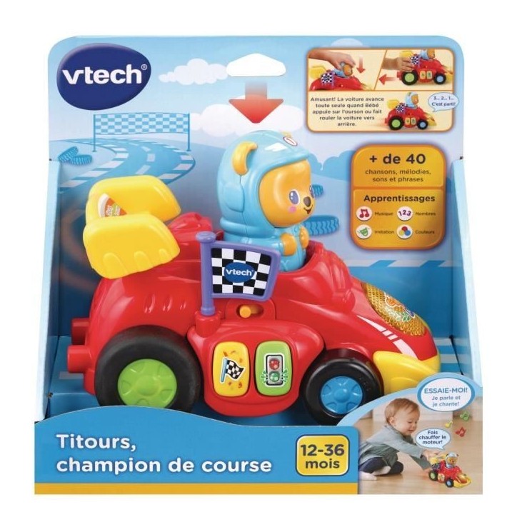 VTECH - Titours, Champion de Course - Véhicule Interactif pour Bébé de 12 mois et plus - Rouge VTECH - Titours, Champion de Course - Véhicule Interactif pour Bébé de 12 mois et plus - Rouge