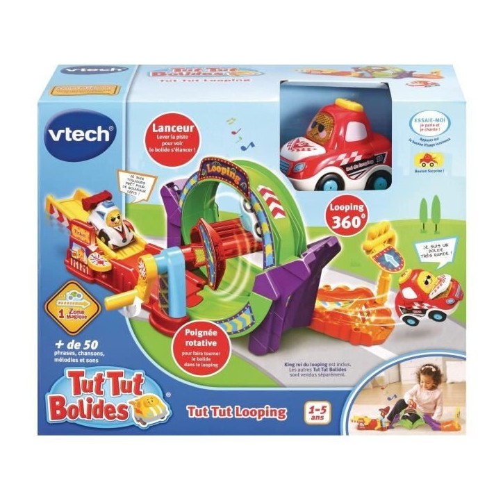 Circuit miniature - VTECH - Tut Tut Bolides - Tut Tut Looping + King - Jaune - 12 mois et plus Circuit miniature - VTECH - Tut Tut Bolides - Tut Tut Looping + King - Jaune - 12 mois et plus