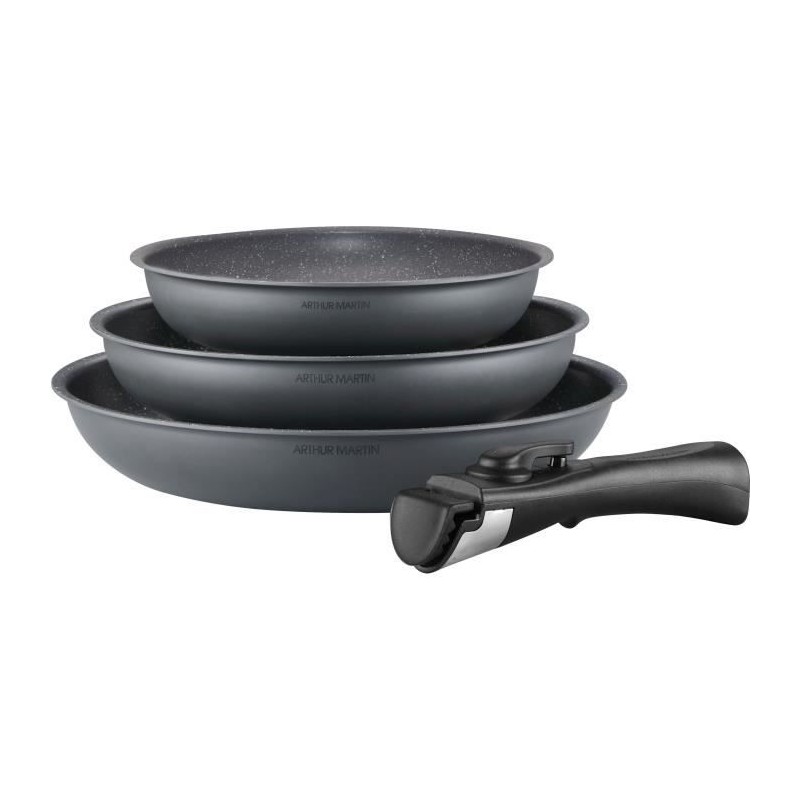 Batterie de cuisine ARTHUR MARTIN AM521GM Set de 3 poeles - Gris Mat 2