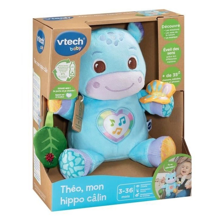 VTECH THÉO, MON HIPPO CALIN (BOUTEILLES PLASTIQUE RECYCLÉES). VTECH THÉO, MON HIPPO CALIN (BOUTEILLES PLASTIQUE RECYCLÉES).