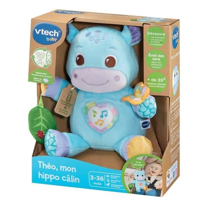 VTECH THÉO, MON HIPPO CALIN (BOUTEILLES PLASTIQUE RECYCLÉES). VTECH THÉO, MON HIPPO CALIN (BOUTEILLES PLASTIQUE RECYCLÉES).
