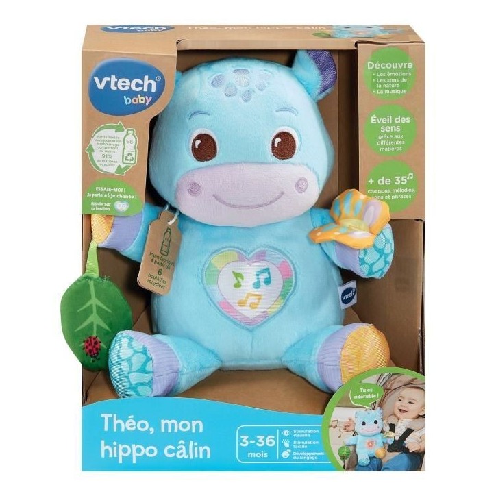 VTECH THÉO, MON HIPPO CALIN (BOUTEILLES PLASTIQUE RECYCLÉES). VTECH THÉO, MON HIPPO CALIN (BOUTEILLES PLASTIQUE RECYCLÉES).