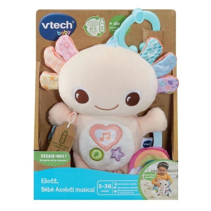 VTECH ELIOTT, BEBE AXOLOTL MUSICAL (BOUTEILLES PLASTIQUE RECYCLÉES) VTECH ELIOTT, BEBE AXOLOTL MUSICAL (BOUTEILLES PLASTIQUE RECYCLÉES)