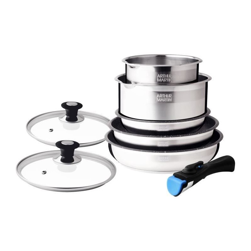 Batterie de cuisine Arthur Martin AM2493 8 pieces - Acier Inoxydable - Batterie de cuisine Arthur Martin AM2493 8 pieces - Acier Inoxydable -