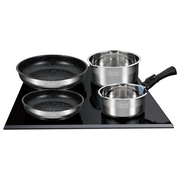 Batterie de cuisine Arthur Martin AM2493 8 pieces - Acier Inoxydable - Poignée amovible - Tous feux dont induction