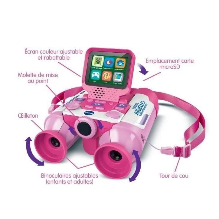 VTECH - GENIUS XL - JUMELLES VIDEO INTERACTIVES ROSE - Multicolore VTECH - GENIUS XL - JUMELLES VIDEO INTERACTIVES ROSE - Multicolore