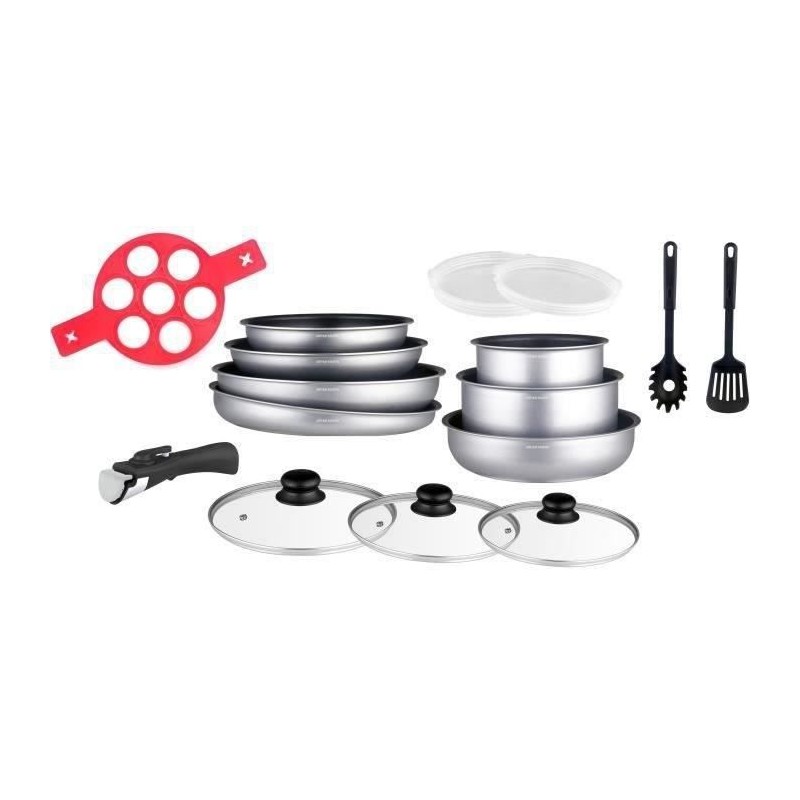 Batterie de cuisine Arthur Martin AM3950 16 pieces - Aluminium - Poign Batterie de cuisine Arthur Martin AM3950 16 pieces - Aluminium - Poign