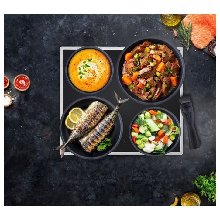Batterie de cuisine Arthur Martin AM3950 16 pieces - Aluminium - Poignée amovible - Tous feux dont induction Batterie de cuisine Arthur Martin AM3950 16 pieces - Aluminium - Poignée amovible - Tous feux dont induction