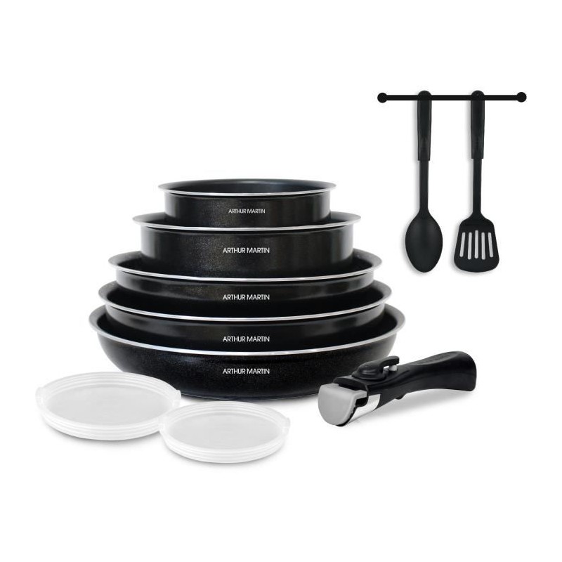 Batterie de cuisine 10 pieces Arthur Martin - Aluminium - Tous feux sa Batterie de cuisine 10 pieces Arthur Martin - Aluminium - Tous feux sa