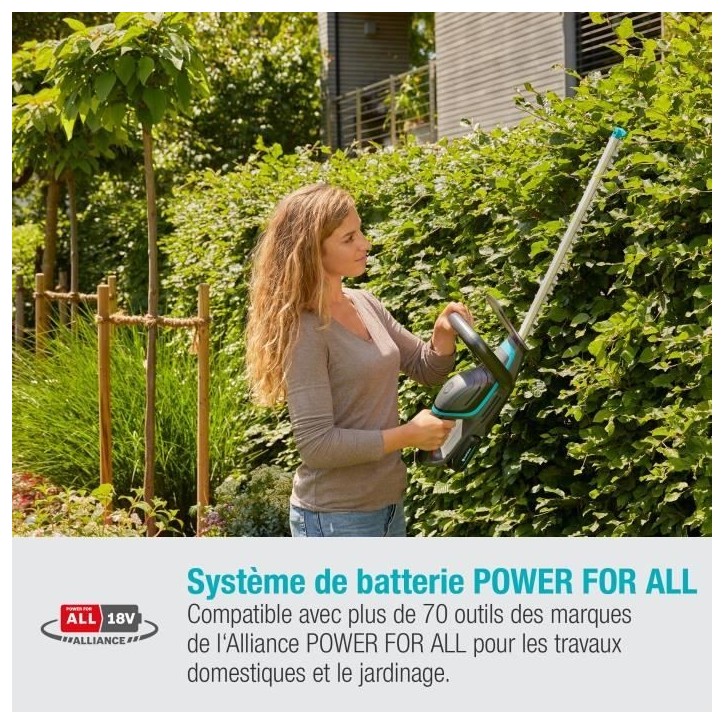 Taille-haies a batterie GARDENA - ComfortCut 60/18V - 18V - 60 cm (Livré avec batterie Li-ion 2,5Ah + chargeur) Taille-haies a batterie GARDENA - ComfortCut 60/18V - 18V - 60 cm (Livré avec batterie Li-ion 2,5Ah + chargeur)