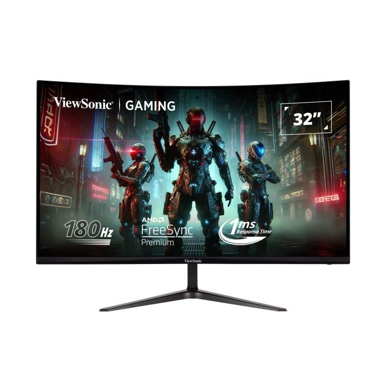 Ecran PC Gamer Incurvé - VIEWSONIC - 32 - FHD - 180Hz - Dalle VA - 1m Ecran PC Gamer Incurvé - VIEWSONIC - 32 - FHD - 180Hz - Dalle VA - 1m