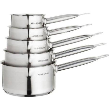 ARTHUR MARTIN Set de de 5 Casseroles - Acier inoxydable - Intérieur s