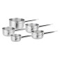 ARTHUR MARTIN Set de de 5 Casseroles - Acier inoxydable - Intérieur satiné avec graduation - Bec verseur - Tous feux dont indu