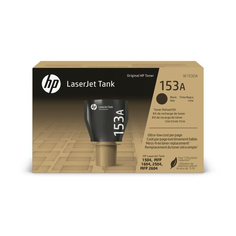 Kit de recharge de toner noir HP 153A authentique pour LaserJet Tank ( Kit de recharge de toner noir HP 153A authentique pour LaserJet Tank (