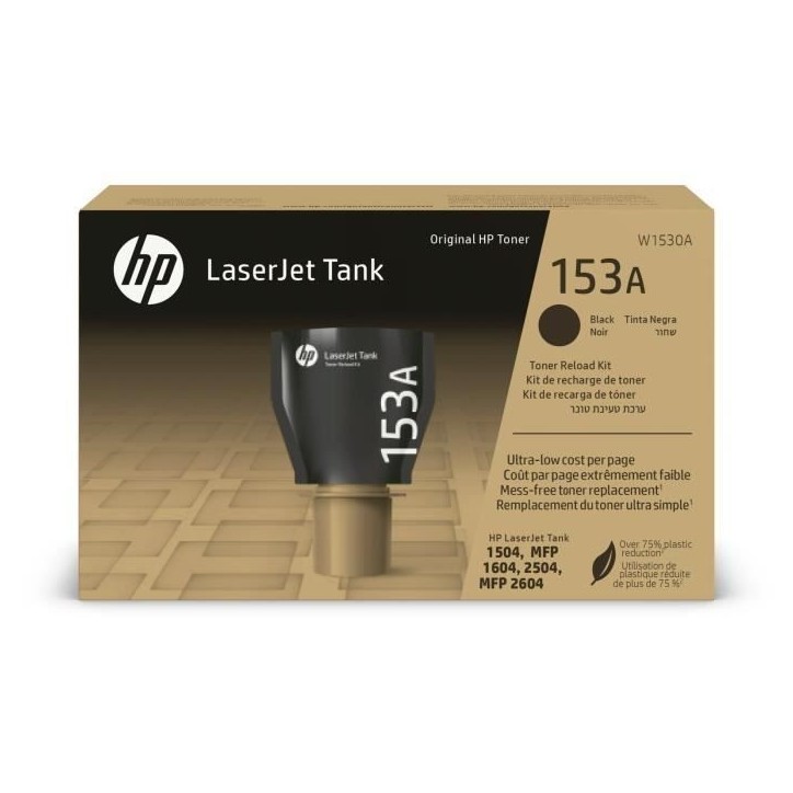 Kit de recharge de toner noir HP 153A authentique pour LaserJet Tank (W1530A) - HP Kit de recharge de toner noir HP 153A authentique pour LaserJet Tank (W1530A) - HP