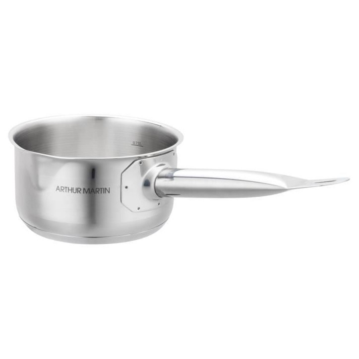 ARTHUR MARTIN Set de de 5 Casseroles - Acier inoxydable - Intérieur satiné avec graduation - Bec verseur - Tous feux dont indu