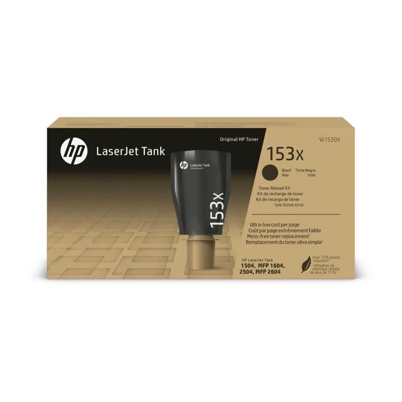 Kit de recharge de toner noir Authentique- HP - HP 153X - Pour LaserJe Kit de recharge de toner noir Authentique- HP - HP 153X - Pour LaserJe