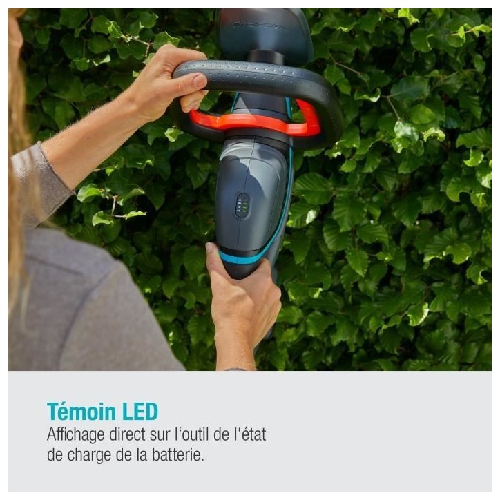Taille-haies a batterie GARDENA - ComfortCut 60/18V - 18V - 60 cm (Livré avec batterie Li-ion 2,5Ah + chargeur) Taille-haies a batterie GARDENA - ComfortCut 60/18V - 18V - 60 cm (Livré avec batterie Li-ion 2,5Ah + chargeur)