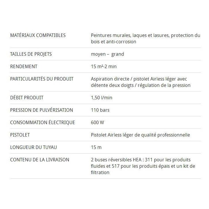 Station de peinture WAGNER HEA CS350R - Débit 1,5L/min - Rendement 15m²/2min Station de peinture WAGNER HEA CS350R - Débit 1,5L/min - Rendement 15m²/2min