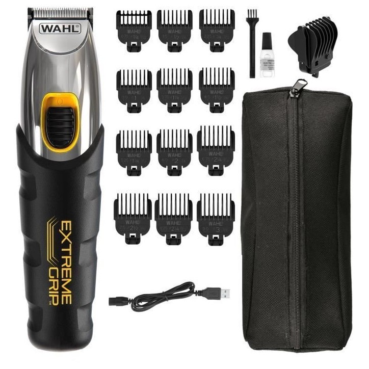 Tondeuse a barbe - WAHL - Extreme Grip - 240 V - 240 min - Noir / Orange