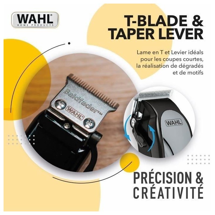 WAHL 20107.0460 Tondeuse cheveux Baldfader - Tondeuse filaire - Fonction effilage - Affûtage auto - Largeur de lame 45mm WAHL 20107.0460 Tondeuse cheveux Baldfader - Tondeuse filaire - Fonction effilage - Affûtage auto - Largeur de lame 45mm
