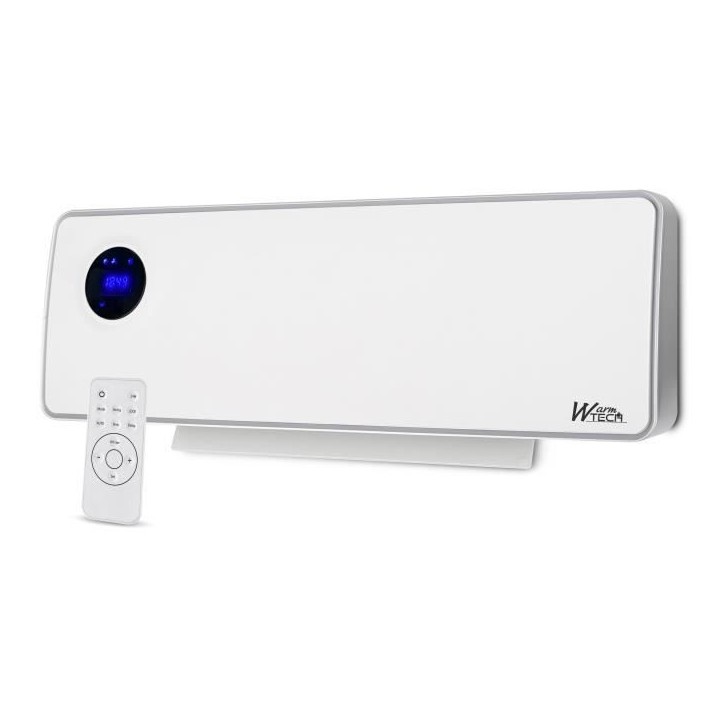 Chauffage électrique mural - 2000W - WARM TECH - Céramique - 240V - Jusqu'a 50m3 - Blanc