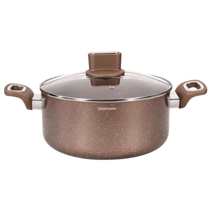 Marmite - ARTHUR MARTIN - AM5531 - 28 cm avec couvercle en verre - Aluminium - Tous feux dont induction Marmite - ARTHUR MARTIN - AM5531 - 28 cm avec couvercle en verre - Aluminium - Tous feux dont induction