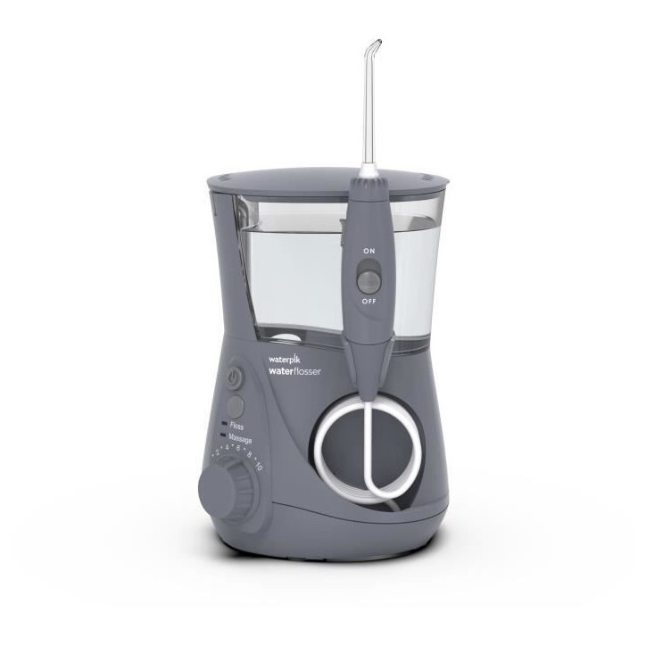 Jet Dentaire - WATERPIK - WP-667 Ultra Professionnel - Gris - 10 Niveaux de pression - 7 Embouts inclus