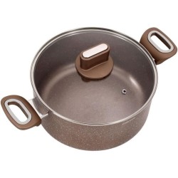 Marmite - ARTHUR MARTIN - AM5531 - 28 cm avec couvercle en verre - Alu