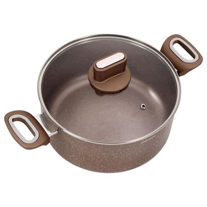 Marmite - ARTHUR MARTIN - AM5531 - 28 cm avec couvercle en verre - Aluminium - Tous feux dont induction Marmite - ARTHUR MARTIN - AM5531 - 28 cm avec couvercle en verre - Aluminium - Tous feux dont induction