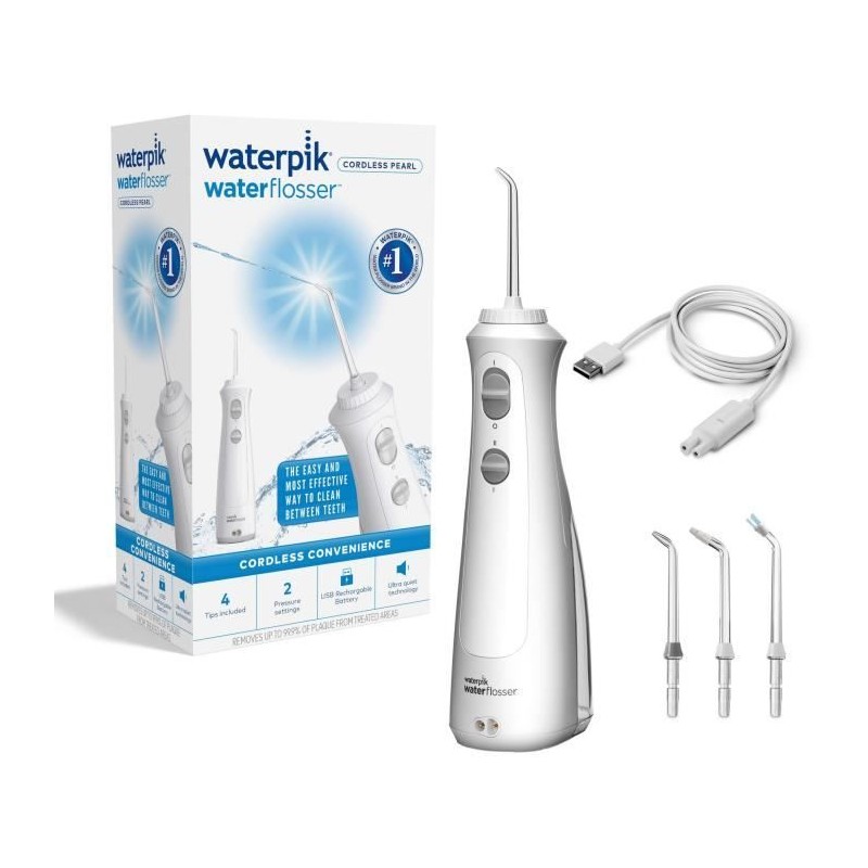 Jet Dentaire - WATERPIK - WF-13 Pearl - Blanc - Sans fil - Rechargeabl Jet Dentaire - WATERPIK - WF-13 Pearl - Blanc - Sans fil - Rechargeabl
