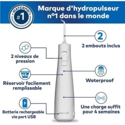 Waterpik WF-20 Pulse, Hydropulseur Sans Fil, Recommandé par l'UFSBD,