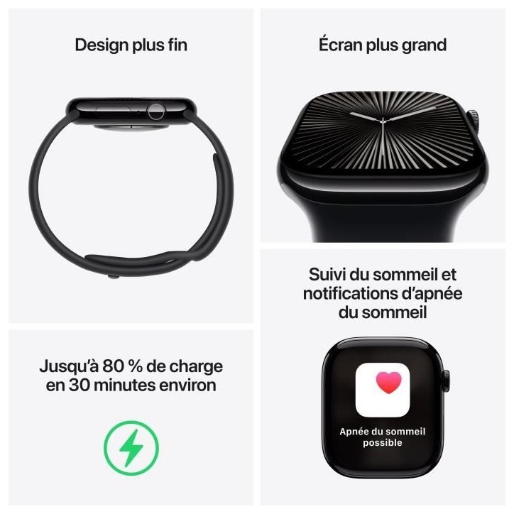 Apple Watch Series 10 GPS + Cellular - 46mm - Boîtier Slate Titanium - Bracelet Slate Milanese Loop - M/L Apple Watch Series 10 GPS + Cellular - 46mm - Boîtier Slate Titanium - Bracelet Slate Milanese Loop - M/L