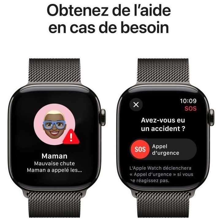 Apple Watch Series 10 GPS + Cellular - 46mm - Boîtier Slate Titanium - Bracelet Slate Milanese Loop - M/L Apple Watch Series 10 GPS + Cellular - 46mm - Boîtier Slate Titanium - Bracelet Slate Milanese Loop - M/L