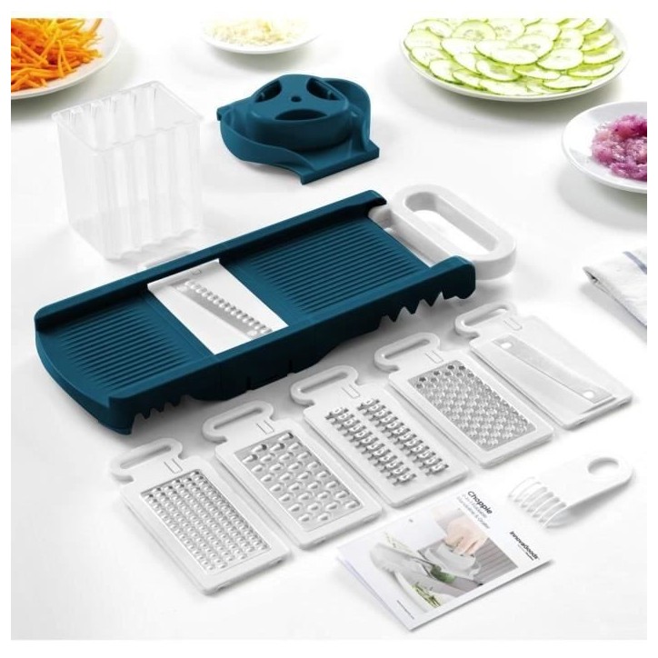 Mandoline pliable - ARTHUR MARTIN - AMM530 - 6 en 1 - 3 Lames de râpes et 3 lames de coupes légumes - Acier inoxydable Mandoline pliable - ARTHUR MARTIN - AMM530 - 6 en 1 - 3 Lames de râpes et 3 lames de coupes légumes - Acier inoxydable
