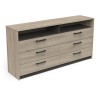 Commode - WATSON - 6 tiroirs - Chene Kronberg / Chene Waterford - 162,