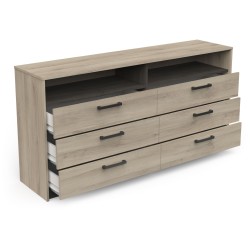 Commode - WATSON - 6 tiroirs - Chene Kronberg / Chene Waterford - 162,
