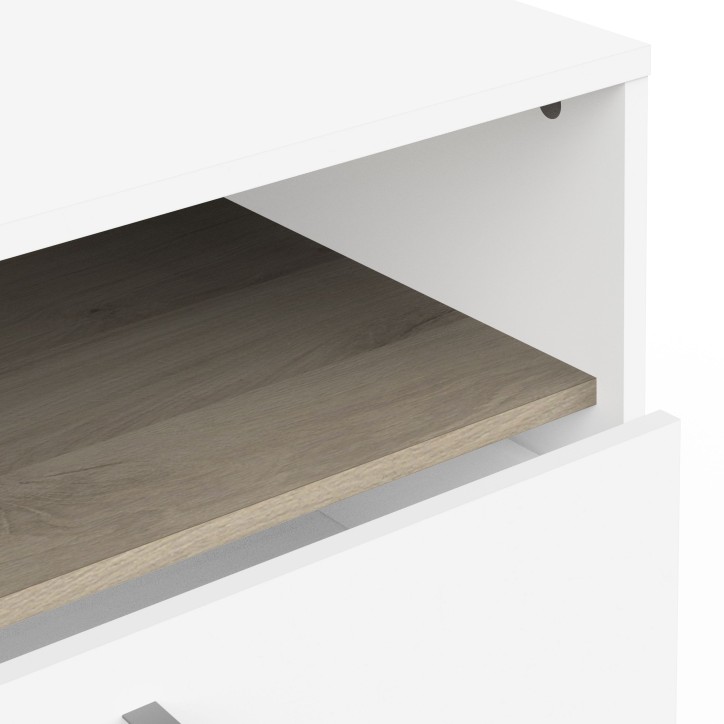 Commode - WATSON - 6 tiroirs - Chene Kronberg / Blanc mat - 162,7 x 39,5 x 81,1 cm - DEMEYERE Commode - WATSON - 6 tiroirs - Chene Kronberg / Blanc mat - 162,7 x 39,5 x 81,1 cm - DEMEYERE