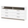 Commode - WATSON - 6 tiroirs - Chene Kronberg / Blanc mat - 162,7 x 39