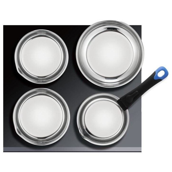 Batterie de cuisine - Tous feux dont induction - ARTHUR MARTIN - Sans PFOA/PFAS - Acier inoxydable 18/10 - 18 pc - Poignée amov