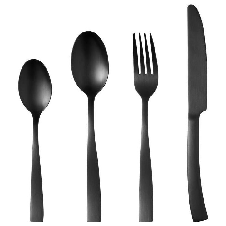 Ménageres - ARTHUR MARTIN - AM5136 - 24 pieces - Acier inoxydable - Finition noir