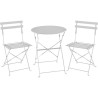 Set bistrot - Ensemble repas de jardin - Table pliante Diam.60 cm + 2