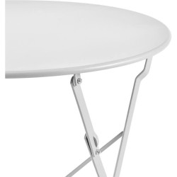Set bistrot - Ensemble repas de jardin - Table pliante Diam.60 cm + 2