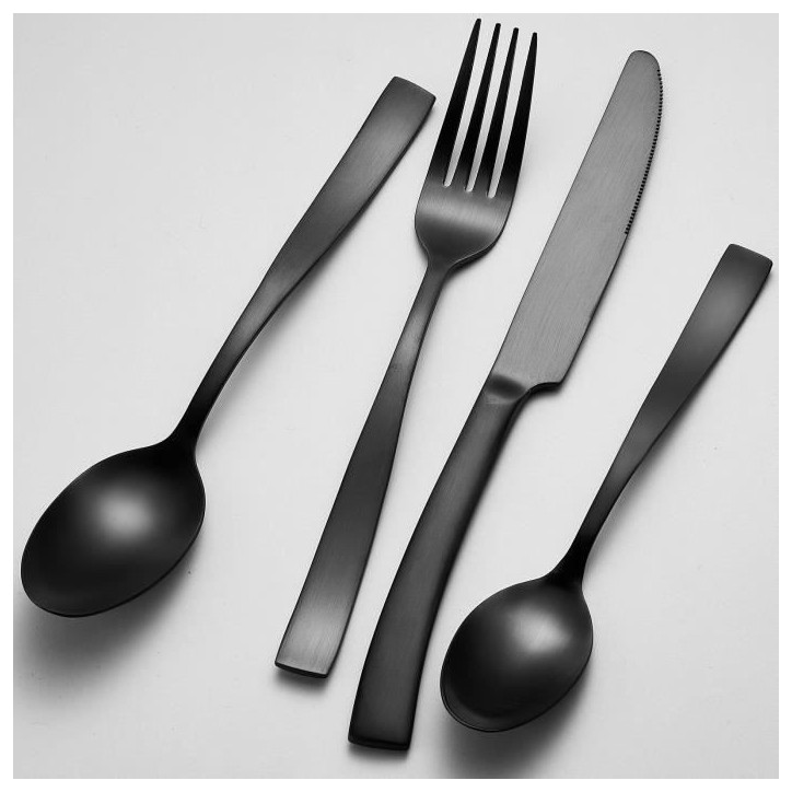 Ménageres - ARTHUR MARTIN - AM5136 - 24 pieces - Acier inoxydable - Finition noir